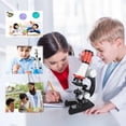thumbnail image 2 of CNKOO Microscope de Mise au Point Réglable 1200X pour Enfants avec Kit de Spécimen Jouet, 2 of 9