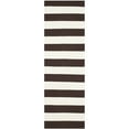 thumbnail image 4 of SAFAVIEH Montauk Saranna Striped Cotton Area Rug, Chocolate/Ivory, 6' x 6' Square, 4 of 10