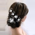 thumbnail image 2 of Horquillas para el cabello de boda, 5 piezas de horquillas para el cabello con flores para novia, accesorios para el cabello de boda, joyería nupcial, horquillas para el cabello con perlas p, 2 of 5