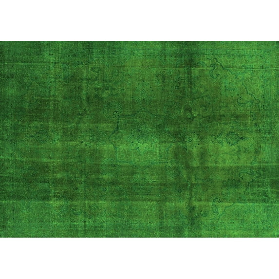 Ahgly Company Indoor Rectangle Abstract Green Modern Area Rugs, 7' x 9'