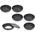 thumbnail image 1 of 6 Pcs 10cm Mini Quiche Pans Flan Tins,tart Pans Set Tart Tins Cases With Loose, 1 of 4