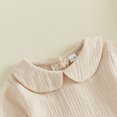 thumbnail image 6 of Cjfdfy Newborn Baby Girl Fall Outfit Collar Long Sleeve Solid Color Romper And Cotton Hat Infant Cute Fall Winter Outfits Baby Coming Home Outfit  ﻿0-12 Months, 6 of 9