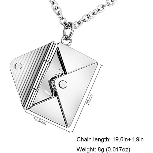 Envelope Locket Necklace Love You Secret Hidden Message Pendant
