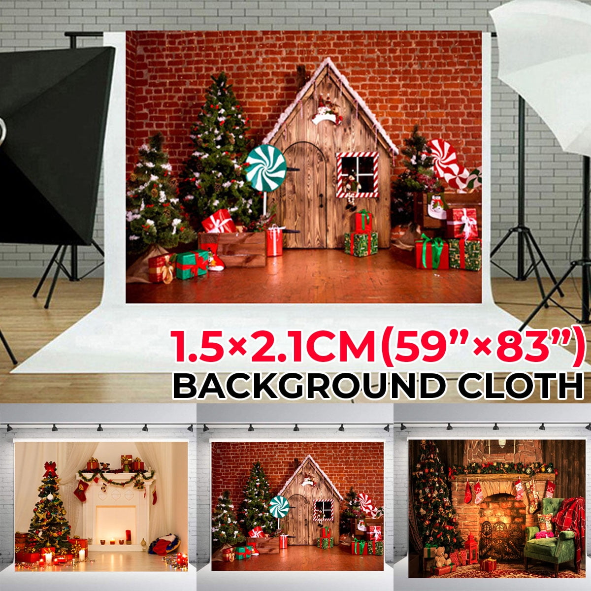 7x5 FT Christmas Theme Pictorial Cloth Photography Background Computer-Printed Backdrop 10-382 7x5 FT Christmas Theme Pictorial Cloth Photography Background Computer-Printed Backdrop 10-382