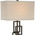 thumbnail image 5 of 360 Lighting Kory Industrial Table Lamps 26 1/2" High Set of 2 Dark Bronze Off-White Linen Rectangular Shade for Bedroom Living Room Nightstand Office, 5 of 9