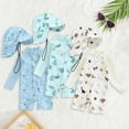 thumbnail image 3 of CHENge Baby/Toddler Boy Rash Guard Swimsuit Long Sleeve One Piece Zipper Swimwear Sunsuit Infant Bathing Suit Beachwear with hat,6-12 Months, 3 of 4