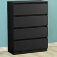thumbnail image 7 of Tcbosik Storage Dresser with 4 Drawers, Chest of Drawers for Bedroom, 30.7"H Bedside Table, Black, 7 of 7