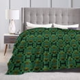 thumbnail image 4 of Green Retro Geometric Art Throw Blanket,Super Soft Anti-Pilling Flannel Bed Blankets, 80"x60", 4 of 8