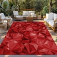 thumbnail image 2 of Red Geometric Outdoor Rug for Patio/Deck/Porch, Non-Slip Large Area Rug 6 x 9 Ft, Vintage Minimalism Abstract Aesthetic Indoor Outdoor Rugs Washable Area Rugs, Reversible Camping Rug Carpet Runner, 2 of 8