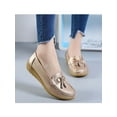 thumbnail image 5 of Woobling Womens Loafers Leather Comfort Flat Nursing Driving Slip On Shoes Size 9 Gold 7, 5 of 8
