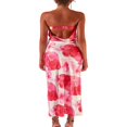 thumbnail image 2 of PENGXIANG Women Cutout Backless Bodycon Bandeau Tube Dress Ruffle Printed Maxi Long Dresses, 2 of 6