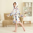 thumbnail image 4 of FORMRS Niños Bathrobe Unisex Hooded Robe Soft Plush Pajamas Sleepwear, Size 2-3T, White Abstract Triangles, 4 of 7
