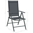 thumbnail image 4 of vidaXL 5 Piece Outdoor Dining Set Aluminium and Textilene Black, 4 of 5