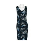 Catherine Malandrino V-Neck Sleevless Reversible Jersey Dress-BLACK BLUE / L