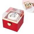 thumbnail image 2 of Box, Proposal Rings Box - Little Bear Cake Rotating Boxes, Reversible Bear Cake Jewelry Accessories Display Earring Storage for Women, Men & Birthday, 2 of 9