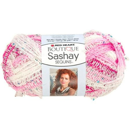 Red Heart Boutique Sashay Sequins Yarn-Cotton Candy