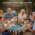 thumbnail image 3 of Round Outdoor Tablecloth with Umbrella Hole and Zipper, Western Texas Star Retro Tablecloth with Elastic Waterproof, Country Farmhouse Light Blue Brown Wooden Patio Table Covers for 31" - 35" Tables, 3 of 9