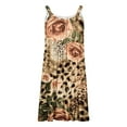 thumbnail image 4 of Summer Saving Wycnly Summer Dresses for Women Sleeveless Round Neck Leopard Mini Sun Dress Beach Vacation Loose Casual Swing Tank Dresses Yellow XL Up to 65% off, 4 of 4