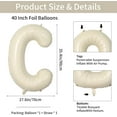 thumbnail image 2 of 40 Inch Letter C Balloons, Giant Cream C Foil Balloon, Big Single Alphabet A-Z Balloons, Beige Large Aluminum C Balloons Helium for Birthday, Baby Shower, Wedding, Anniversary Party Decoration, 2 of 16