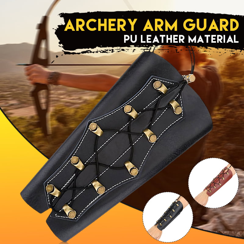 Archery Arm Guard Cow Leather Bracer for Longbow & Recurve Bow Huning 