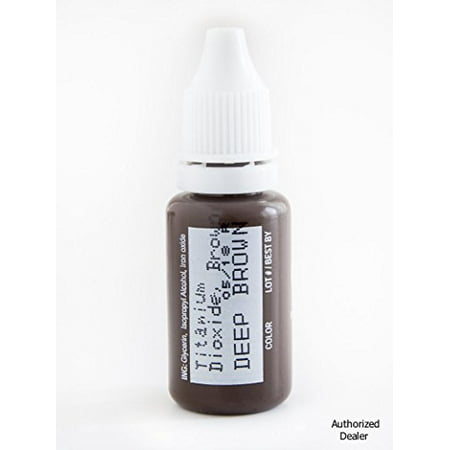 Deep Set Eyes And Eye Shadow 15ml MICROBLADING BioTouch DEEP BROWN Cosmetic Tattoo Pigment ink microblading supplies LARGE Bottle pigment professionally tested permanent makeup supplies Eyebrow Lip Eyeliner pigment ()