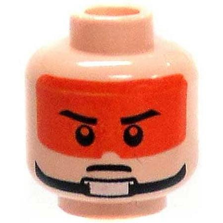 LEGO Minifigure Parts Light Flesh with Orange Visor & Chin Strap Head