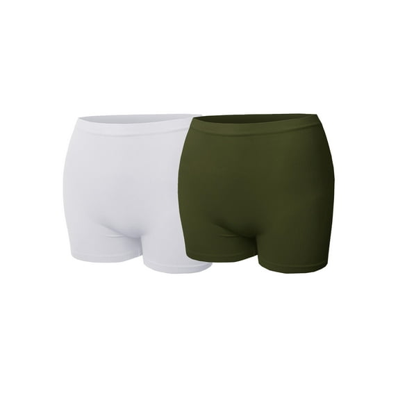 FashionOutfit Women's Daily Basic Seamless Lightweight Ribbed Biker Shorts