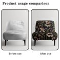 thumbnail image 6 of HELLHERO Cooling Armless Chair Slipcover Dustproof Stain Protection Armless Accent Chair Soft Cover for Home, Mushroom Pattern, 6 of 8