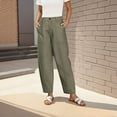 thumbnail image 4 of aohooy Cargo Pants for Women Baggy High Waisted Plus Size Wide Leg Pant Trendy Stretchy Y2K Streetwear Trousers with Multi Pockets Green,S, 4 of 9