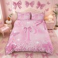 thumbnail image 3 of Meiyoeat Pink Glitter Initial P Bedding, Flying Butterfly Duvet Cover Full,Pink Reversible,3pcs,No Comforter, 3 of 6