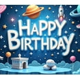 thumbnail image 3 of Astronaut Theme Space Happy Birthday Banner for Kids Party Decoration Photo Backdrop Celebration Event, 3 of 7