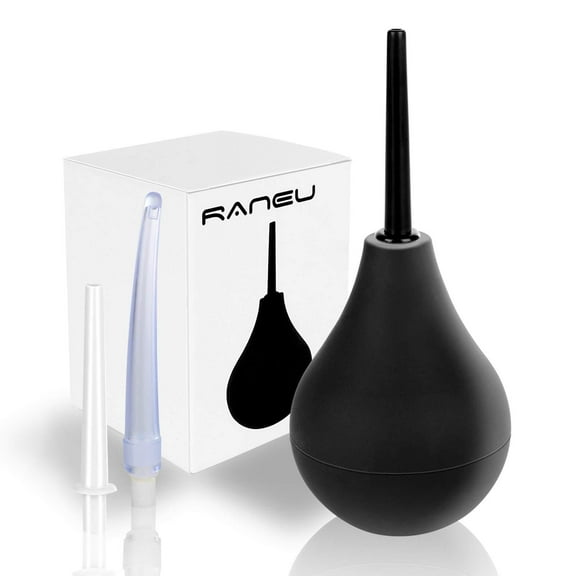 RANEU Enema Bulb Anal Douche Enema Kit for Women & Men with 3 Nozzles Small