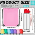 thumbnail image 3 of 40 Pcs 17 oz Plastic Water Bottles Bulk and Drawstring Backpack Set Reusable Flip Top Leakproof Water Bottles with Handle for Adults Sports Gym Travel Party Outdoor(Fresh), 3 of 12
