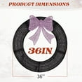 thumbnail image 2 of imerelez 36in Pre-lit Outdoor Christmas Wreath with Remote Control - 175 Purple & Orange LED Lights, Timer Function, Metal Frame with Purple Bow for Front Door & Wall Decor, 2 of 9