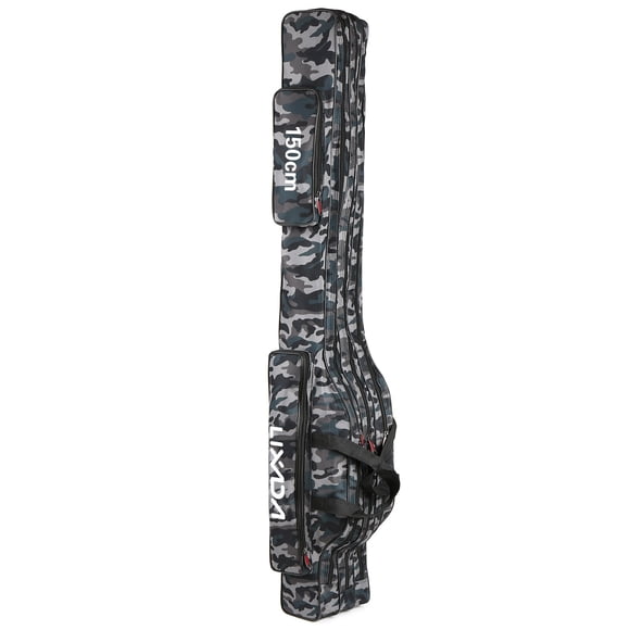 Lixada three-layer fishing rod bag portable folding fishing rod bag fishing reel fishing gear storage bag