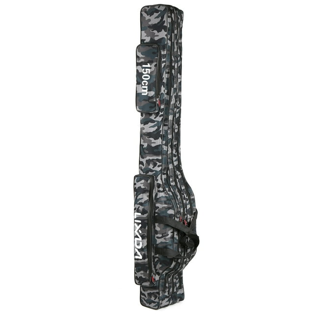 Sac pour Canne à Pêche à Trois Couches Lixada, Sac pour Canne à Pêche Pliable portable, Sac de Rangement pour Moulinet de Pêche et Équipement de Pêche
