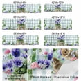 thumbnail image 3 of Valance for Windows,Spring Easter Bunnies Valances Curtain Rod Pocket Valance for Kitchen Bedroom Living Room Bathroom,Country Flowers Blue Plaid Short Curtains Window Treatment 42x12in, 3 of 9