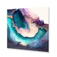 thumbnail image 2 of DESIGN ART Designart "Blue Purple Abstract Geode I" Abstract Marble Metal Wall Art 29 in. wide x 29 in. high, 2 of 5