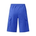 thumbnail image 4 of WERYOUNG Cargo Shorts For Men Solid Color Elastic Waist Casual Summer Athletic Shorts With Pockets For Outdoor Sports Versatile Bottoms L, 4 of 7