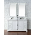 thumbnail image 2 of James Martin 238-105-V60D-CWH-3CAR 60" Cottage White Vanity w/ Carrara MarbleTop, 2 of 5