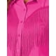 thumbnail image 5 of CAMISAS DE FRINGE PARA MUJER CHIC DE MANGA LARGA, CON BOTONES, ESTILO COWGIRL, COLOR ROSA FUERTE, TALLA XL, 5 of 6