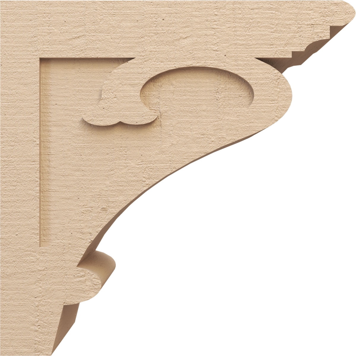 11"W x 22"D x 22"H Classic Mayflower Rough Cedar Woodgrain TimberThane Corbel, Primed Tan