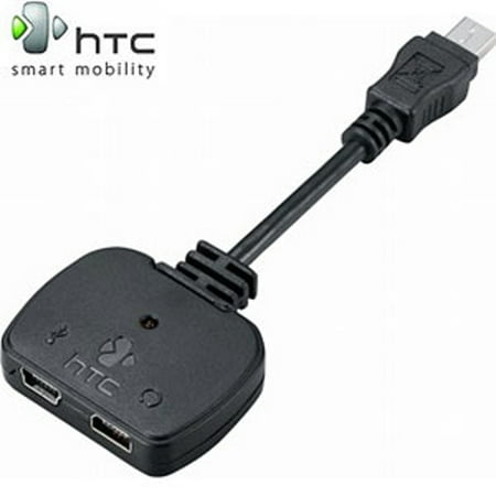 Xv6175 Rubber - Mini USB Headset and Charger Splitter Compatible With HTC Touch Pro Fuze 2, Diamond, Tilt 2, Snap S511, SMT5800, Shadow 2 2009, Pure, Ozone XV6175, MyTouch Magic 3G, Mogul VX6800 PPC6800