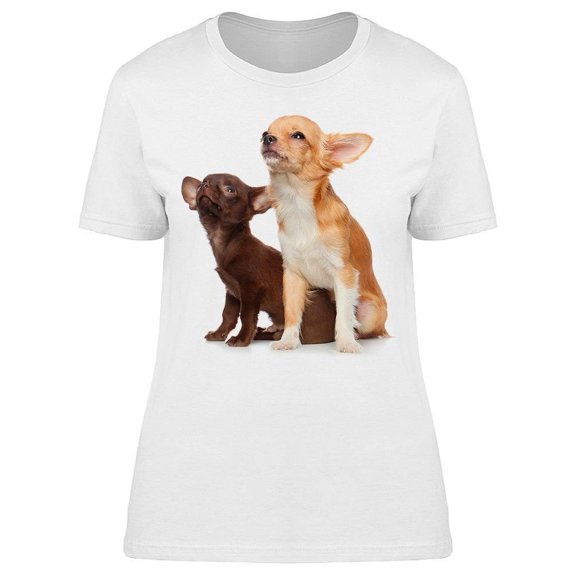 Chihuahua Dogs Looking Up T-Shirt Women -Image by Shutterstock, Female Medium
