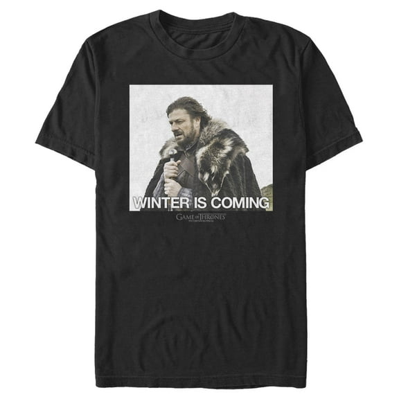 Men's Game of Thrones Ned Winter is Coming  Graphic Tee Black X Large