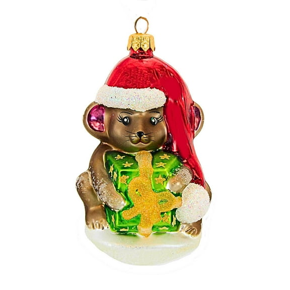 Christopher Radko Company 4.25In Mouse Wrap, Glass, Ornament Starlight  Member Gift 98Sp32