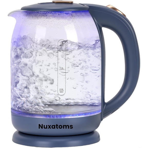 Glass Electric Kettle, No Plastic Contact With Water, 1.8L Electric Tea Pot, Automatic Shut-off, Borosilicate glass Visual Boiling, Water Heater & Teapot Perfect For Tea & Coffee