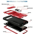 thumbnail image 2 of Design for Google Pixel 8 Pro Phone Case with Camera Lens Sliding Cover Ring Holder Kickstand - Shockproof Heavy Duty Rugged Military Grade Bumper Protective Case for Women Men, Red + Black, 2 of 11