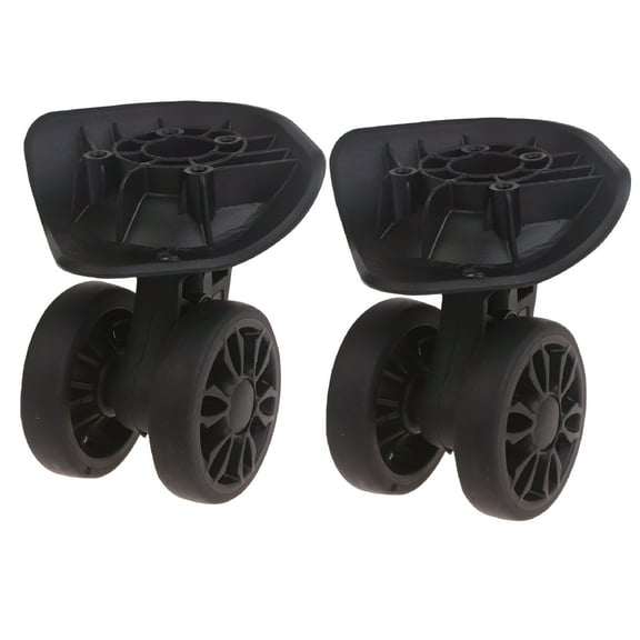 MELIVO Heavy Duty Luggage Wheel Replacement Trolley Casters Double Row 360 Degree Swivel Suitcase Silent Wheels 2Pcs/Set Black