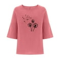 thumbnail image 4 of AKOEE Womens 3/4 Length Plus Size T Shirt Graphic Print Loose Crew Neck Tops Short Sleeve S-5X Casual Large Tees (3X-Large, Pink), 4 of 6